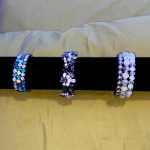 Three stretchy bracelets